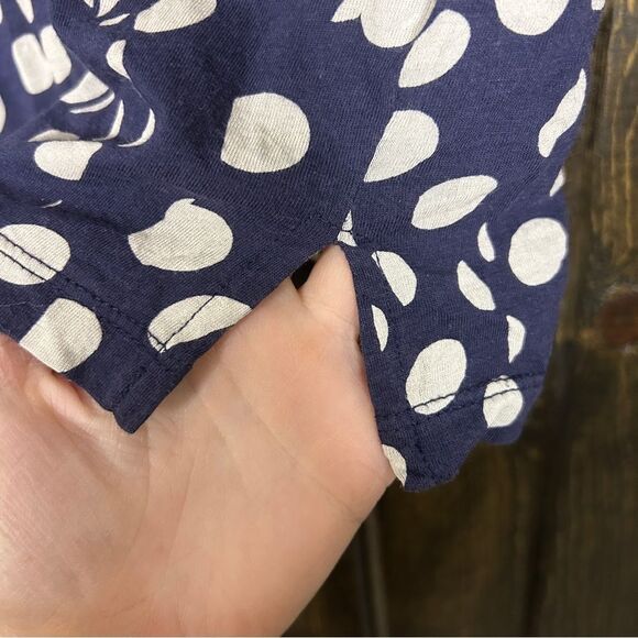 Maeve Anthropologie Clemente Cotton Top Women's Size XL Navy Blue Dots - Picture 11 of 11